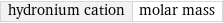 hydronium cation | molar mass