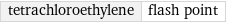 tetrachloroethylene | flash point