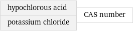 hypochlorous acid potassium chloride | CAS number