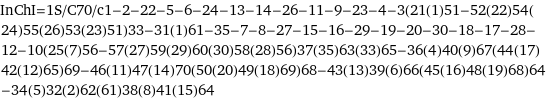 InChI=1S/C70/c1-2-22-5-6-24-13-14-26-11-9-23-4-3(21(1)51-52(22)54(24)55(26)53(23)51)33-31(1)61-35-7-8-27-15-16-29-19-20-30-18-17-28-12-10(25(7)56-57(27)59(29)60(30)58(28)56)37(35)63(33)65-36(4)40(9)67(44(17)42(12)65)69-46(11)47(14)70(50(20)49(18)69)68-43(13)39(6)66(45(16)48(19)68)64-34(5)32(2)62(61)38(8)41(15)64