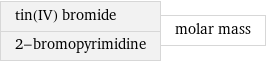 tin(IV) bromide 2-bromopyrimidine | molar mass