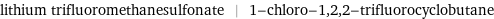 lithium trifluoromethanesulfonate | 1-chloro-1, 2, 2-trifluorocyclobutane