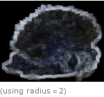  (using radius=2)