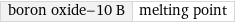 boron oxide-10 B | melting point