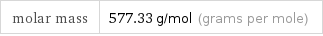 molar mass | 577.33 g/mol (grams per mole)