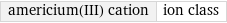 americium(III) cation | ion class