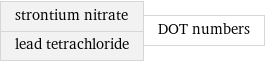 strontium nitrate lead tetrachloride | DOT numbers