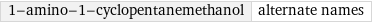 1-amino-1-cyclopentanemethanol | alternate names