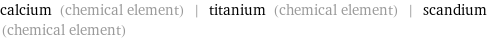 calcium (chemical element) | titanium (chemical element) | scandium (chemical element)
