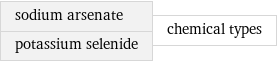 sodium arsenate potassium selenide | chemical types