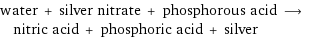water + silver nitrate + phosphorous acid ⟶ nitric acid + phosphoric acid + silver