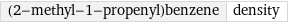 (2-methyl-1-propenyl)benzene | density