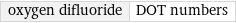 oxygen difluoride | DOT numbers