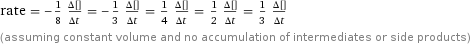 rate = -1/8 (Δ[HNO3])/(Δt) = -1/3 (Δ[Pb])/(Δt) = 1/4 (Δ[H2O])/(Δt) = 1/2 (Δ[NO])/(Δt) = 1/3 (Δ[Pb(NO3)2])/(Δt) (assuming constant volume and no accumulation of intermediates or side products)