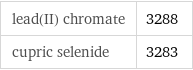 lead(II) chromate | 3288 cupric selenide | 3283