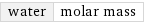 water | molar mass