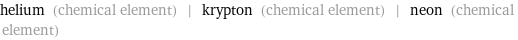 helium (chemical element) | krypton (chemical element) | neon (chemical element)