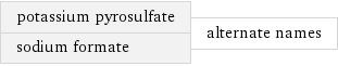 potassium pyrosulfate sodium formate | alternate names