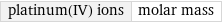 platinum(IV) ions | molar mass