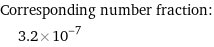 Corresponding number fraction:  | 3.2×10^-7