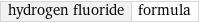 hydrogen fluoride | formula