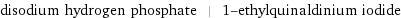 disodium hydrogen phosphate | 1-ethylquinaldinium iodide