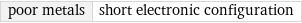 poor metals | short electronic configuration