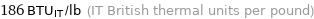 186 BTU_IT/lb (IT British thermal units per pound)