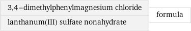 3, 4-dimethylphenylmagnesium chloride lanthanum(III) sulfate nonahydrate | formula