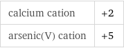 calcium cation | +2 arsenic(V) cation | +5