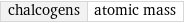 chalcogens | atomic mass