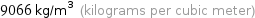 9066 kg/m^3 (kilograms per cubic meter)