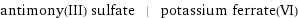 antimony(III) sulfate | potassium ferrate(VI)