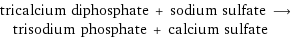 tricalcium diphosphate + sodium sulfate ⟶ trisodium phosphate + calcium sulfate