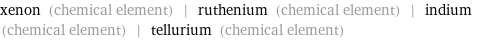 xenon (chemical element) | ruthenium (chemical element) | indium (chemical element) | tellurium (chemical element)