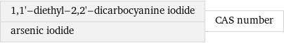 1, 1'-diethyl-2, 2'-dicarbocyanine iodide arsenic iodide | CAS number