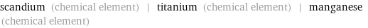 scandium (chemical element) | titanium (chemical element) | manganese (chemical element)