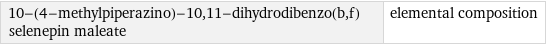 10-(4-methylpiperazino)-10, 11-dihydrodibenzo(b, f)selenepin maleate | elemental composition