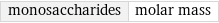 monosaccharides | molar mass