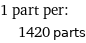 1 part per:  | 1420 parts