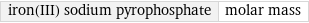 iron(III) sodium pyrophosphate | molar mass