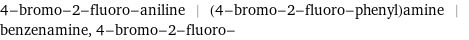 4-bromo-2-fluoro-aniline | (4-bromo-2-fluoro-phenyl)amine | benzenamine, 4-bromo-2-fluoro-