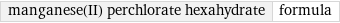 manganese(II) perchlorate hexahydrate | formula