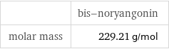  | bis-noryangonin molar mass | 229.21 g/mol