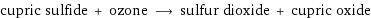 cupric sulfide + ozone ⟶ sulfur dioxide + cupric oxide