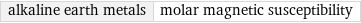 alkaline earth metals | molar magnetic susceptibility