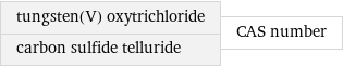 tungsten(V) oxytrichloride carbon sulfide telluride | CAS number