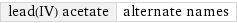 lead(IV) acetate | alternate names