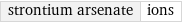 strontium arsenate | ions