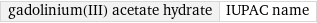 gadolinium(III) acetate hydrate | IUPAC name